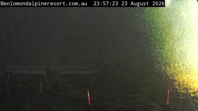 Ben Lomond Toboggan Area / Village Poma snow cam captured at 23 August 2026 at 11:57 pm AEST