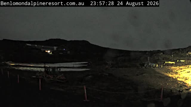 Ben Lomond Toboggan Area / Village Poma snow cam captured at 24 August 2026 at 11:57 pm AEST