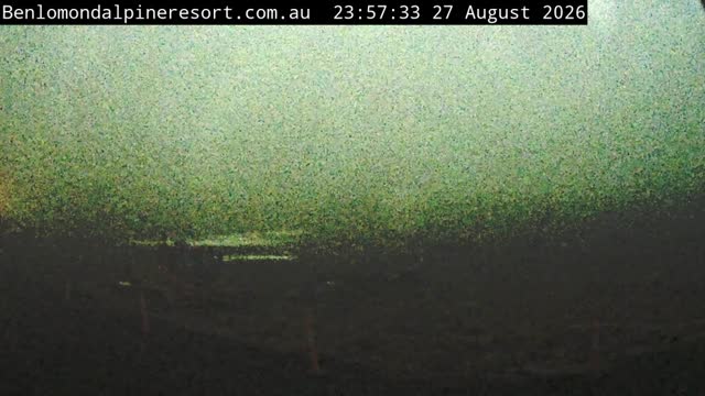 Ben Lomond Toboggan Area / Village Poma snow cam captured at 27 August 2026 at 11:57 pm AEST