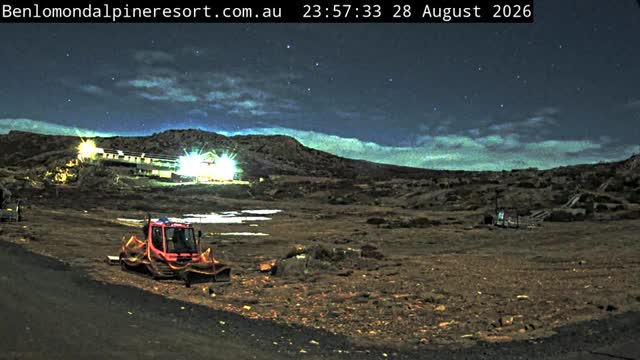 Ben Lomond Toboggan Area / Village Poma snow cam captured at 28 August 2026 at 11:57 pm AEST