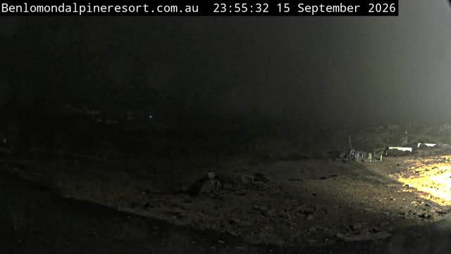 Ben Lomond Toboggan Area / Village Poma snow cam captured at 15 September 2026 at 11:55 pm AEST