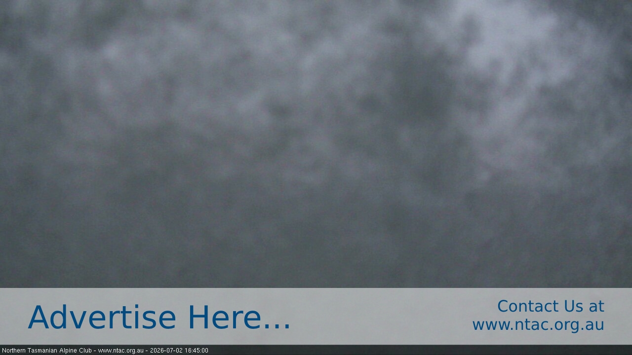 Ben Lomond NTAC Top Slopes snow cam captured at 2 July 2026 at 4:58 pm AEST