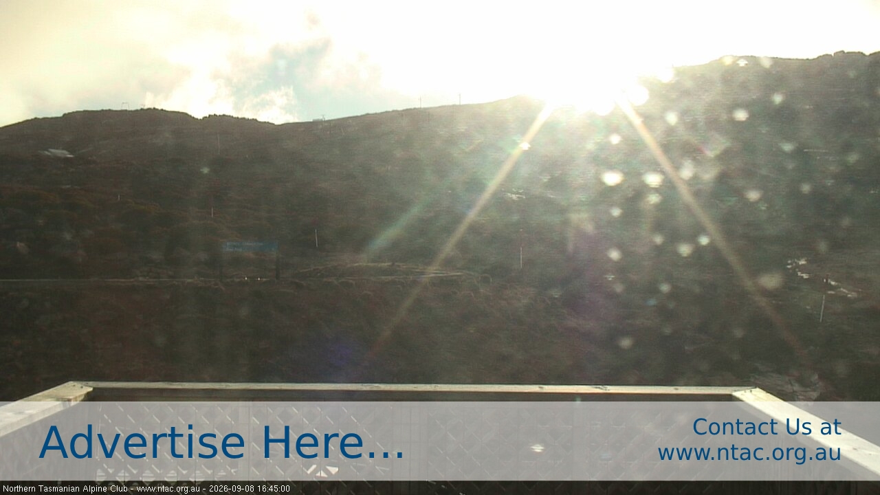 Ben Lomond NTAC Top Slopes snow cam captured at 8 September 2026 at 4:48 pm AEST