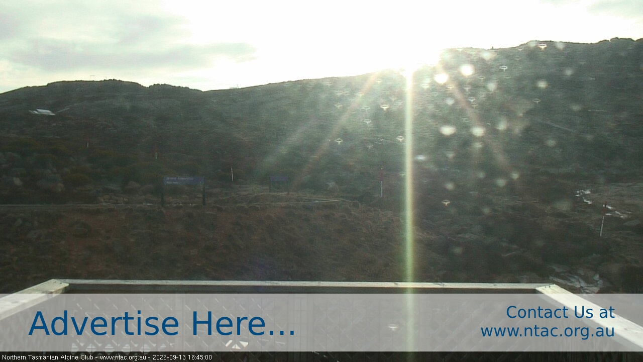 Ben Lomond NTAC Top Slopes snow cam captured at 13 September 2026 at 4:53 pm AEST