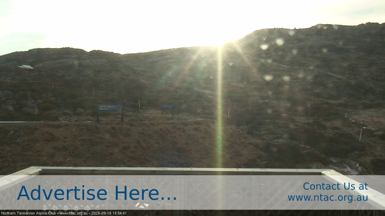Ben Lomond NTAC Top Slopes snow cam captured at 18 September 2026 at 5:06 pm AEST