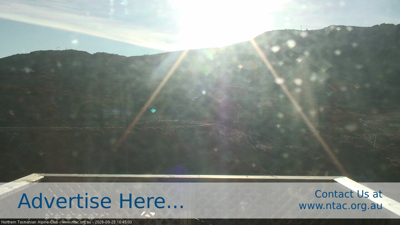 Ben Lomond NTAC Top Slopes snow cam captured at 25 September 2026 at 4:48 pm AEST