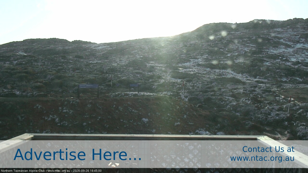 Ben Lomond NTAC Top Slopes snow cam captured at 26 September 2026 at 4:48 pm AEST