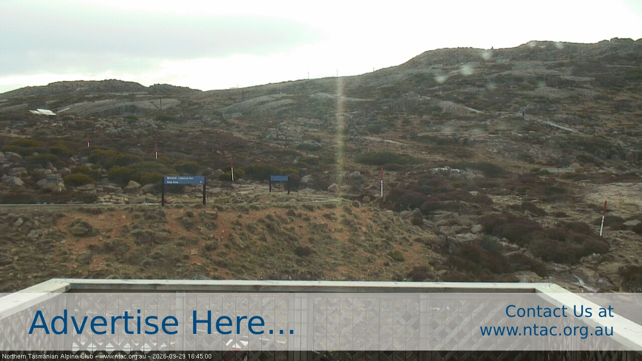 Ben Lomond NTAC Top Slopes snow cam captured at 29 September 2026 at 5:00 pm AEST