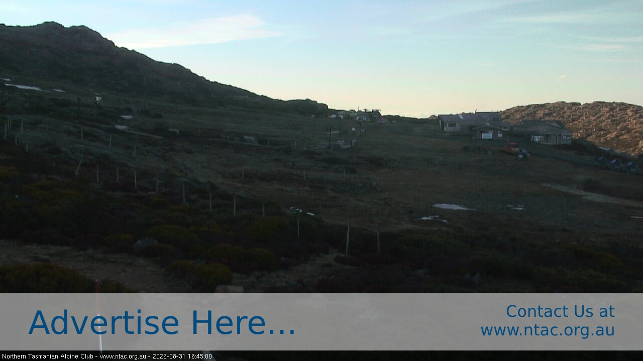 Ben Lomond NTAC Front Slopes snow cam captured at 31 August 2026 at 4:56 pm AEST