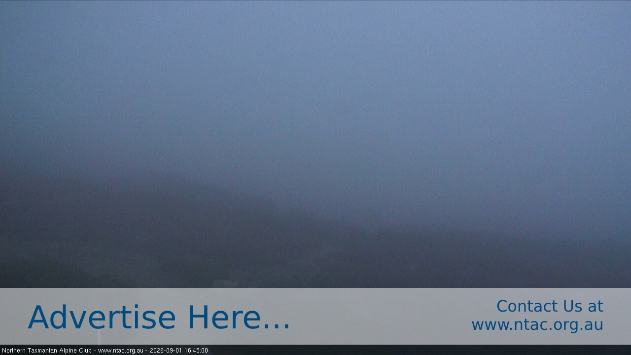 Ben Lomond NTAC Front Slopes snow cam captured at 1 September 2026 at 5:41 pm AEST