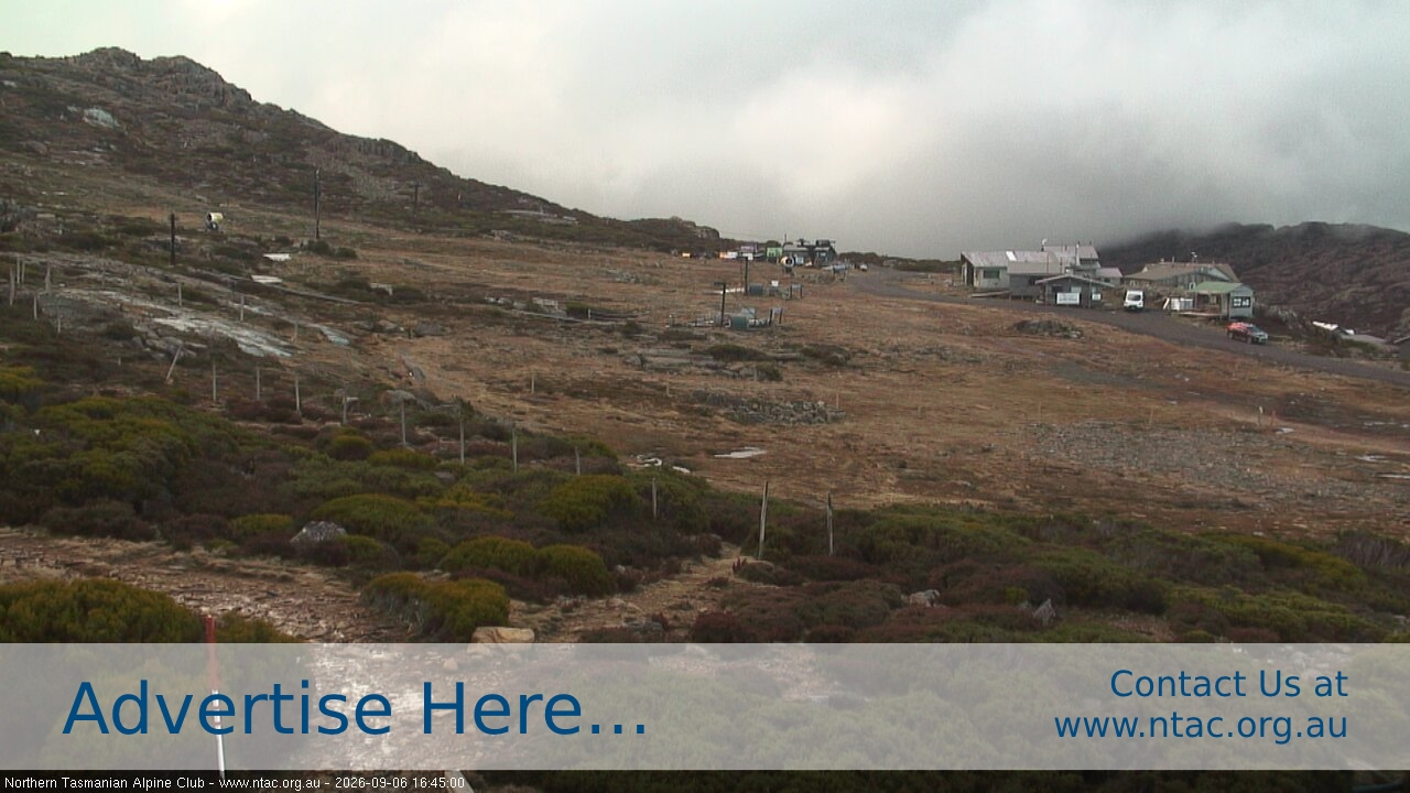 Ben Lomond NTAC Front Slopes snow cam captured at 6 September 2026 at 4:59 pm AEST