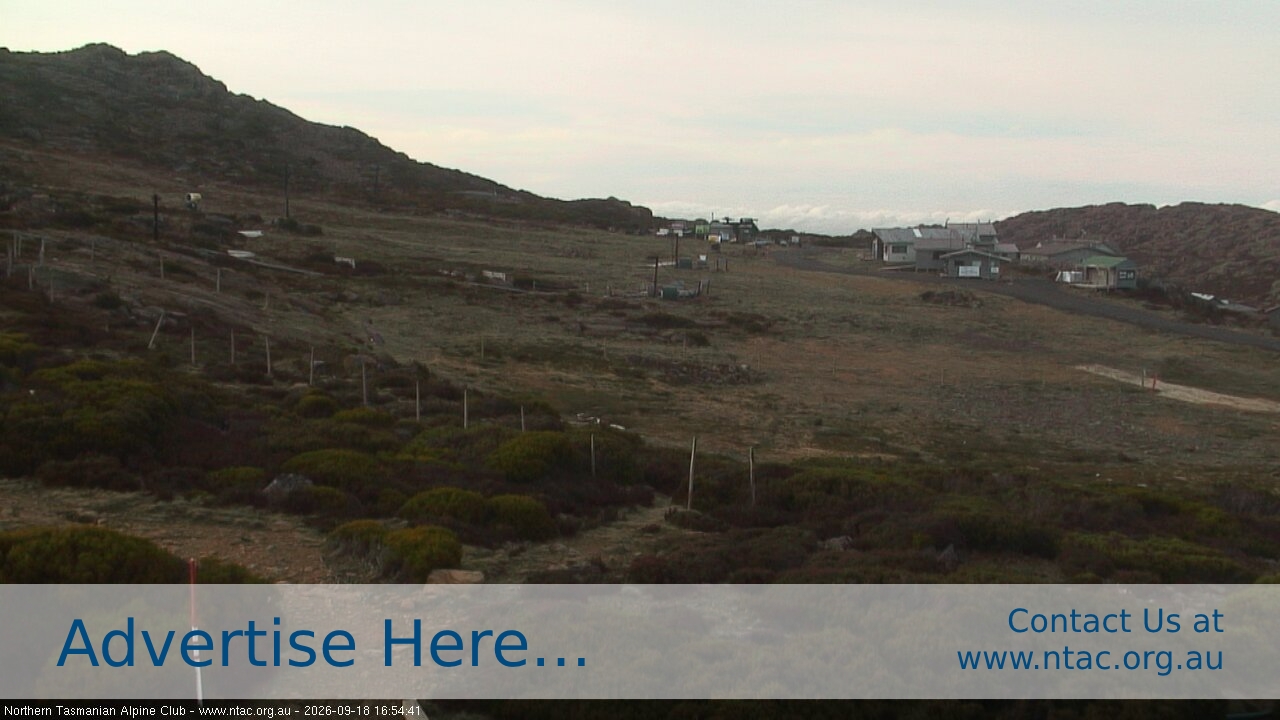 Ben Lomond NTAC Front Slopes snow cam captured at 18 September 2026 at 5:06 pm AEST