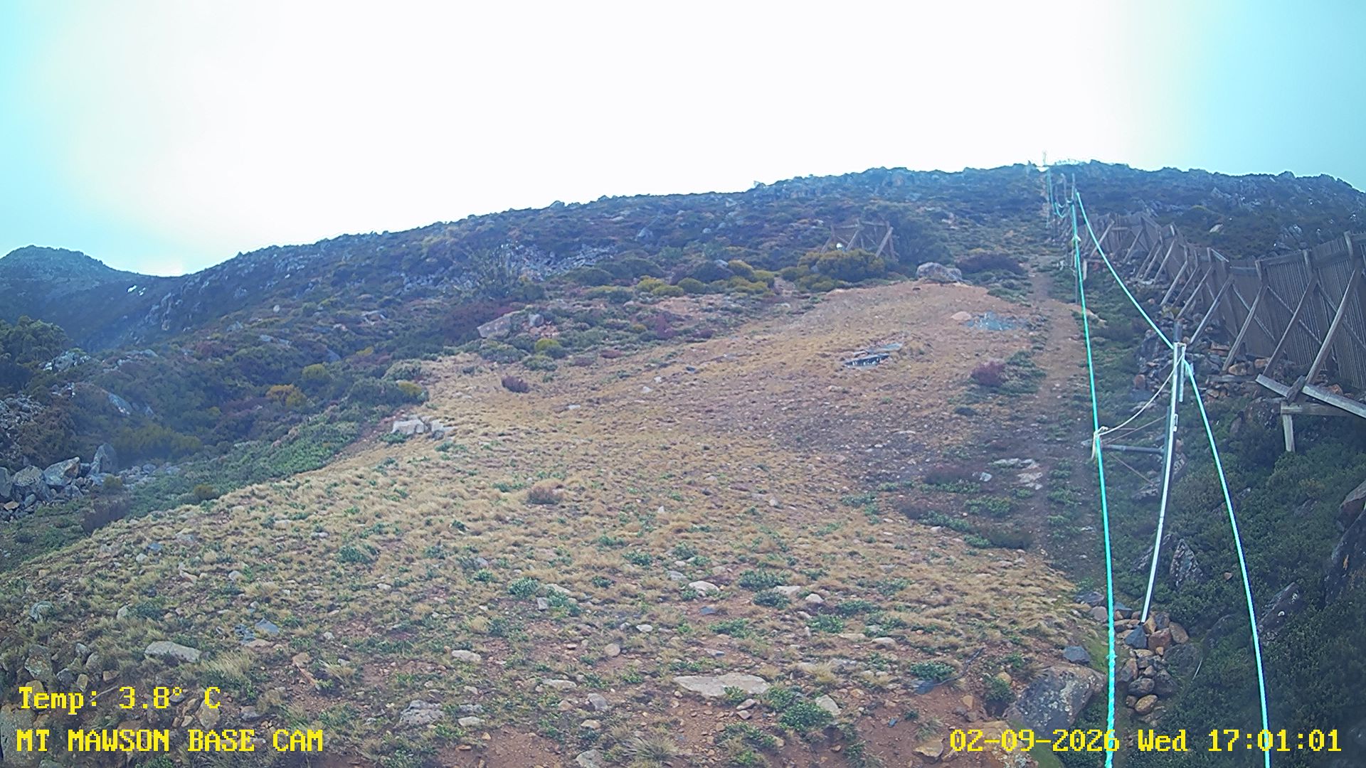 Mt Mawson Base Cam #1 snow cam captured at 2 September 2026 at 5:13 pm AEST