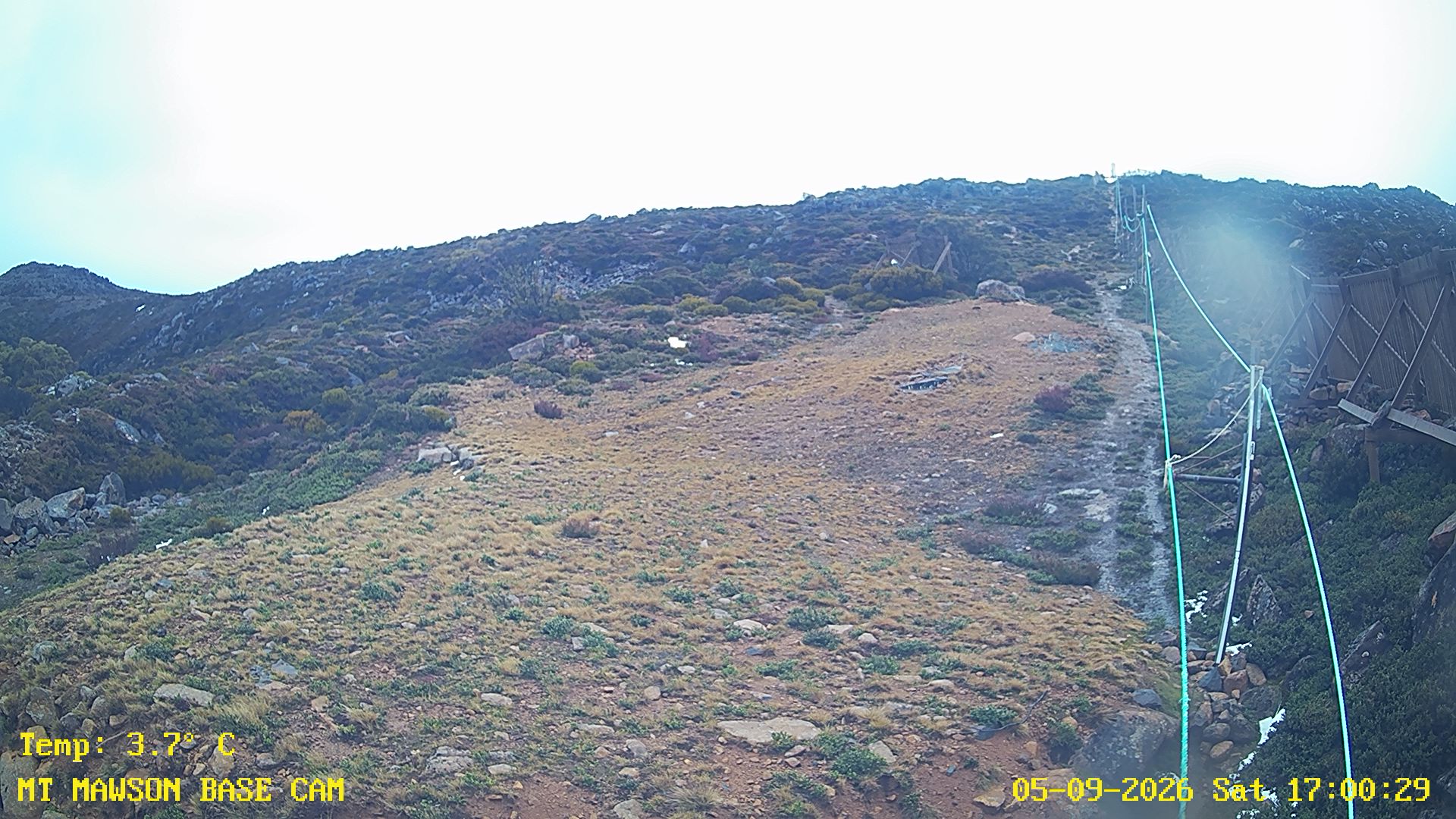 Mt Mawson Base Cam #1 snow cam captured at 5 September 2026 at 5:06 pm AEST