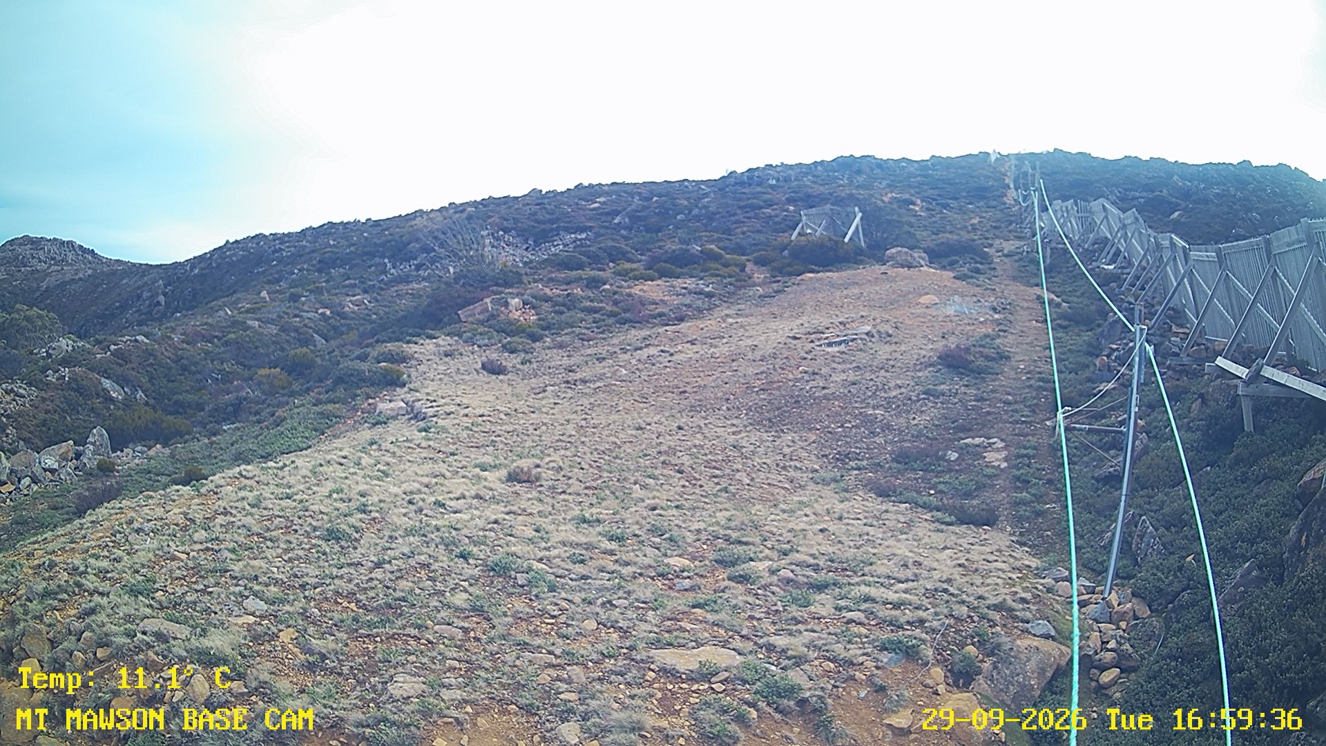Mt Mawson Base Cam #1 snow cam captured at 29 September 2026 at 5:04 pm AEST