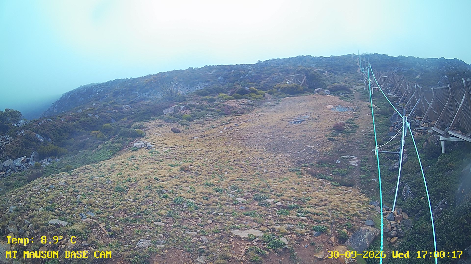 Mt Mawson Base Cam #1 snow cam captured at 30 September 2026 at 5:05 pm AEST