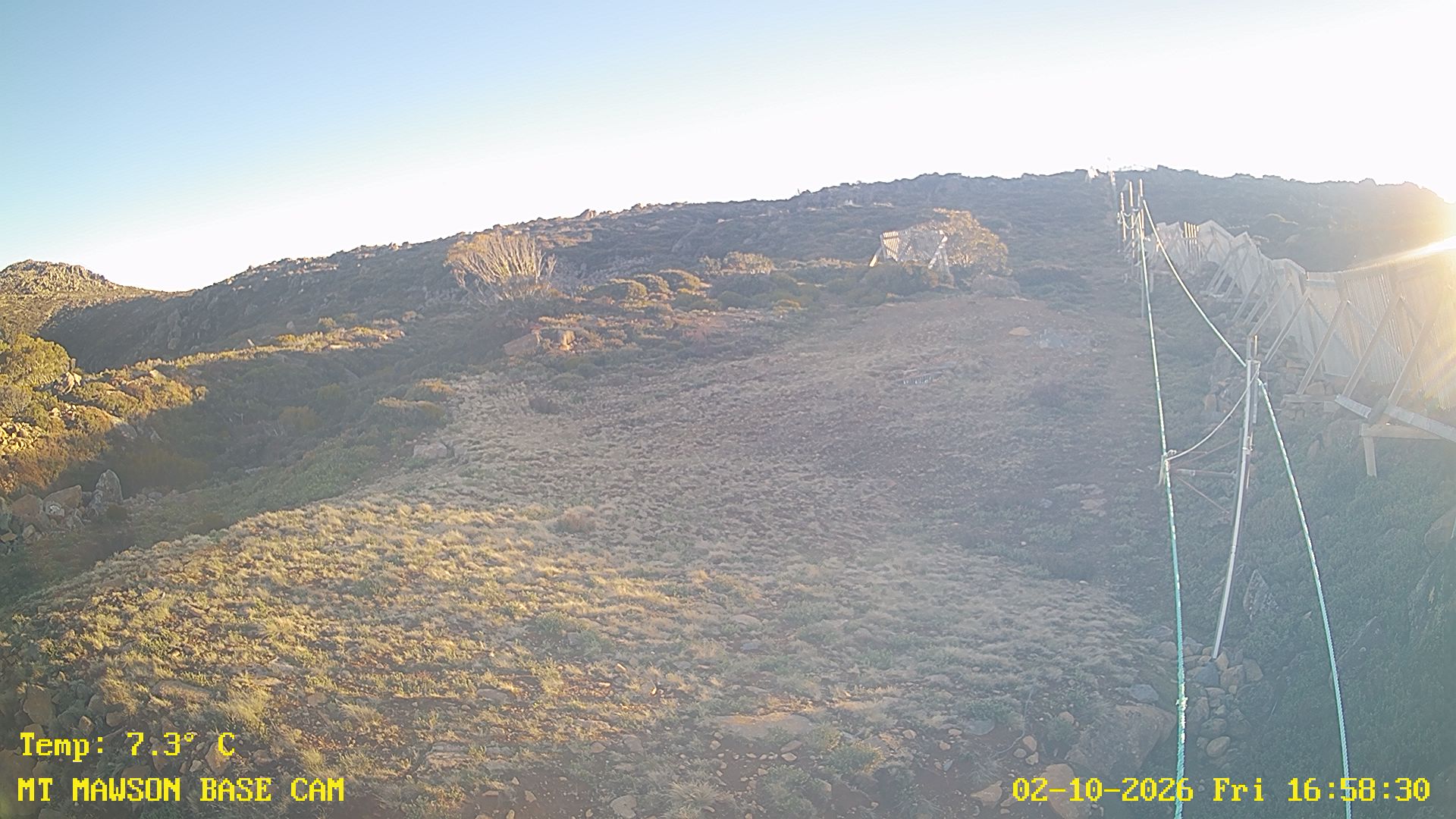 Mt Mawson Base Cam #1 snow cam captured at 2 October 2026 at 5:03 pm AEST
