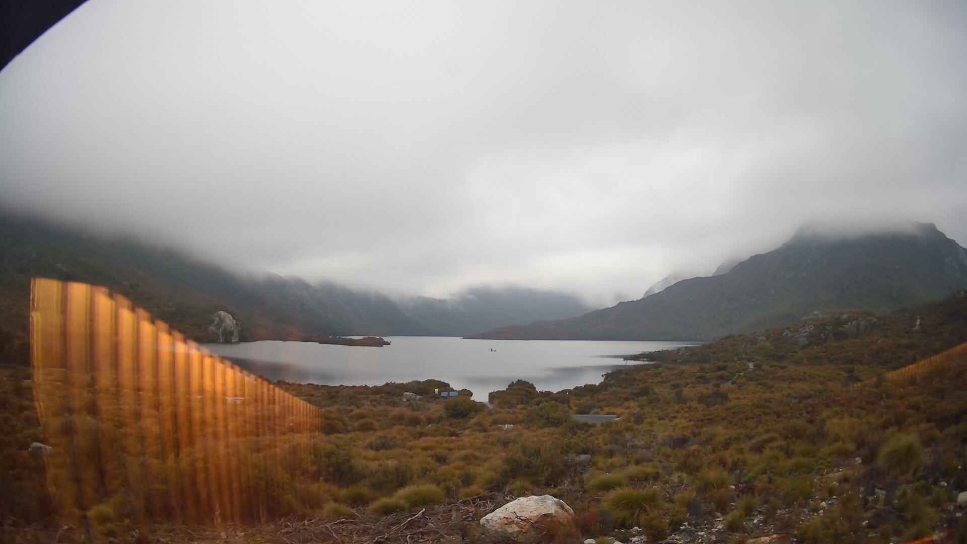 Cradle Mountain Dove Lake Carpark snow cam captured at 25 August 2026 at 7:35 am AEST