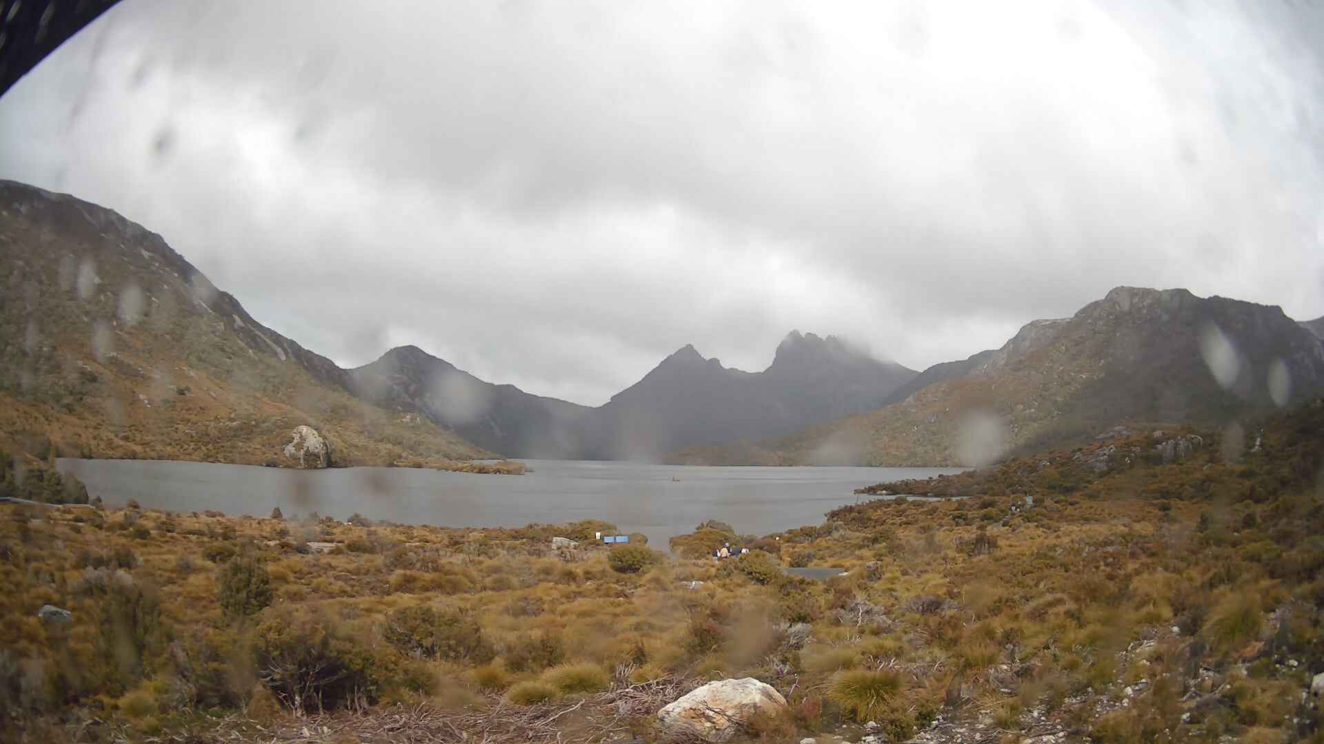 Cradle Mountain Dove Lake Carpark snow cam captured at 6 October 2026 at 1:20 pm AEDT