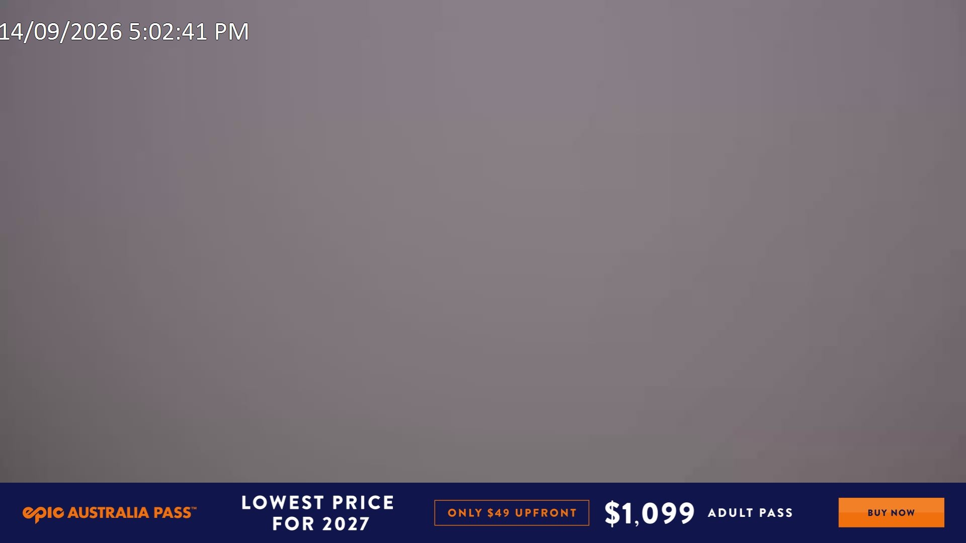 Falls Creek Scott Chair (Top) snow cam captured at 14 September 2026 at 5:19 pm AEST