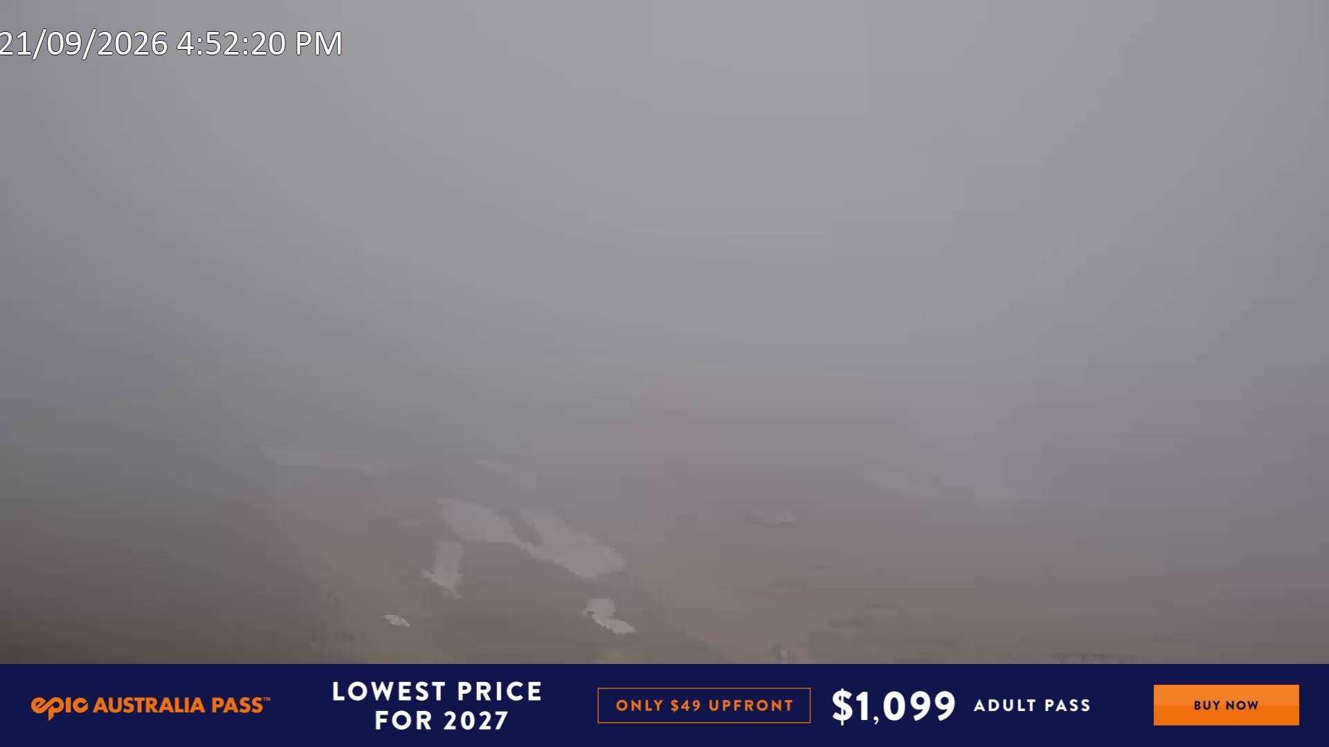Falls Creek Scott Chair (Top) snow cam captured at 21 September 2026 at 5:03 pm AEST