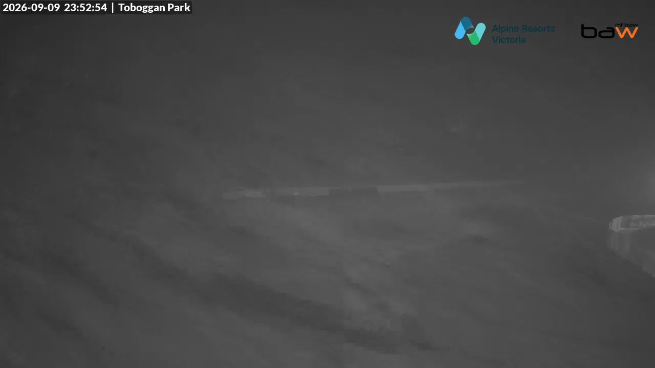 Mt Baw Baw Toboggan Park snow cam captured at 9 September 2026 at 11:54 pm AEST