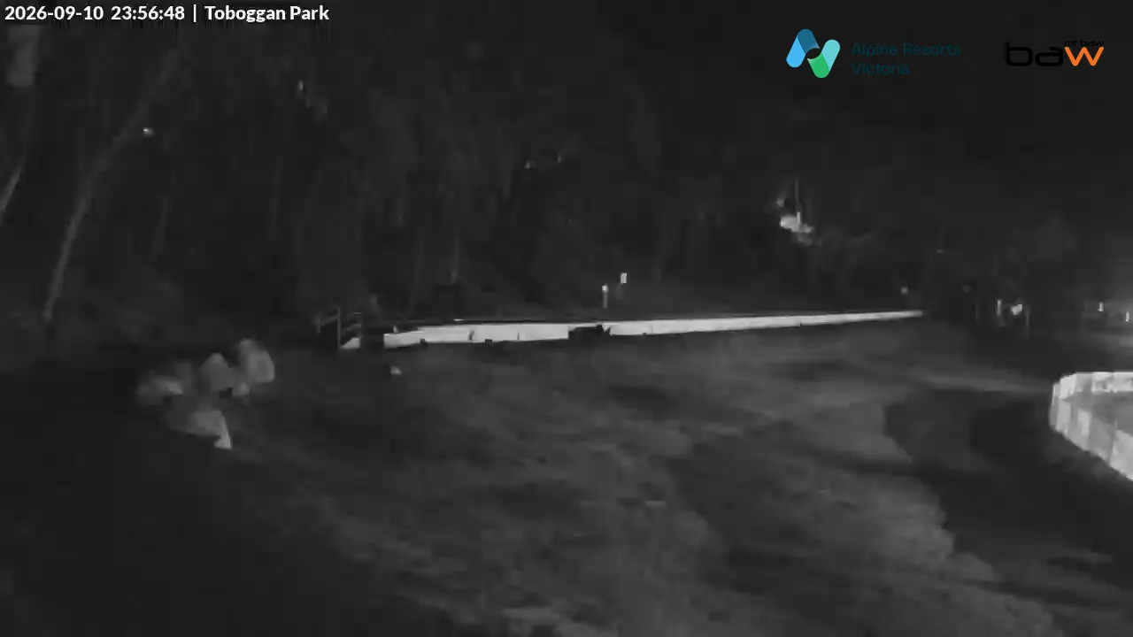 Mt Baw Baw Toboggan Park snow cam captured at 10 September 2026 at 11:58 pm AEST
