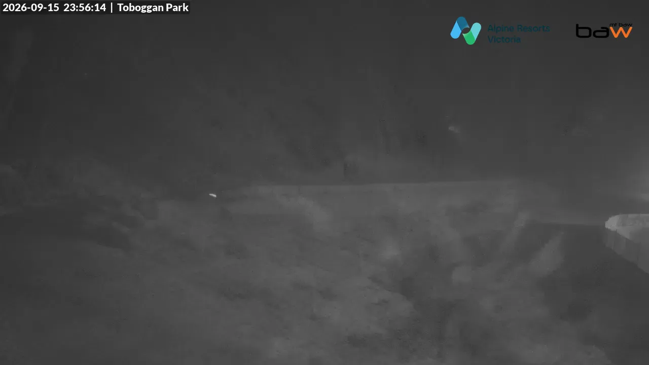 Mt Baw Baw Toboggan Park snow cam captured at 15 September 2026 at 11:57 pm AEST