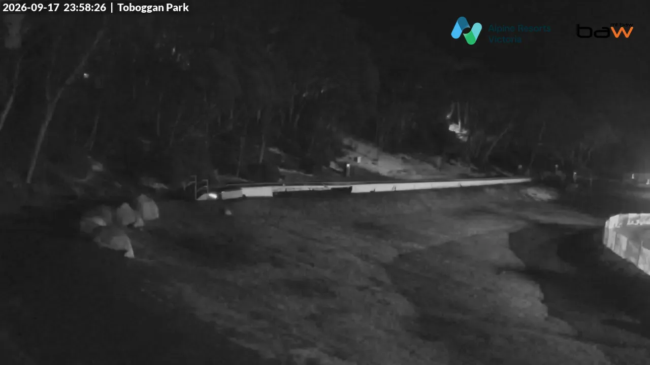 Mt Baw Baw Toboggan Park snow cam captured at 17 September 2026 at 11:59 pm AEST