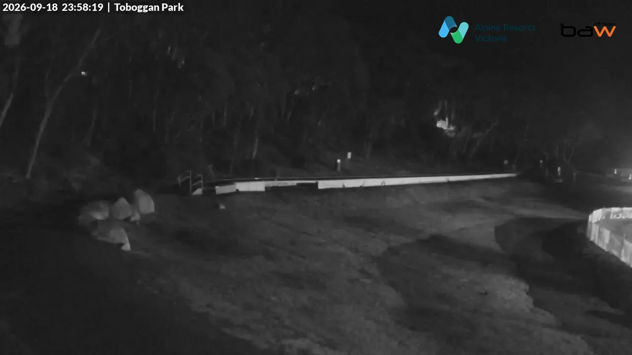 Mt Baw Baw Toboggan Park snow cam captured at 18 September 2026 at 11:59 pm AEST