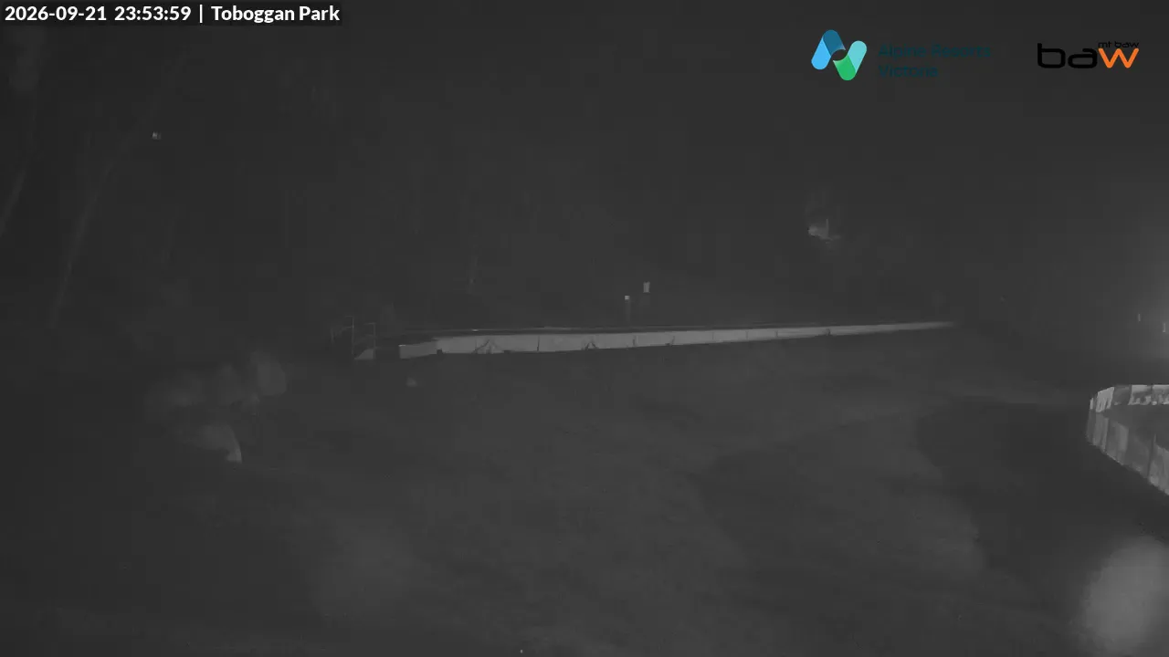 Mt Baw Baw Toboggan Park snow cam captured at 21 September 2026 at 11:54 pm AEST