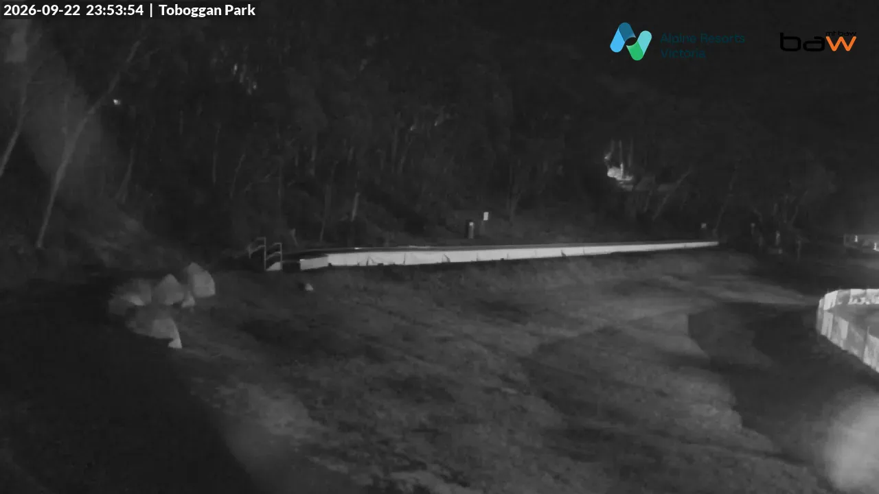Mt Baw Baw Toboggan Park snow cam captured at 22 September 2026 at 11:54 pm AEST