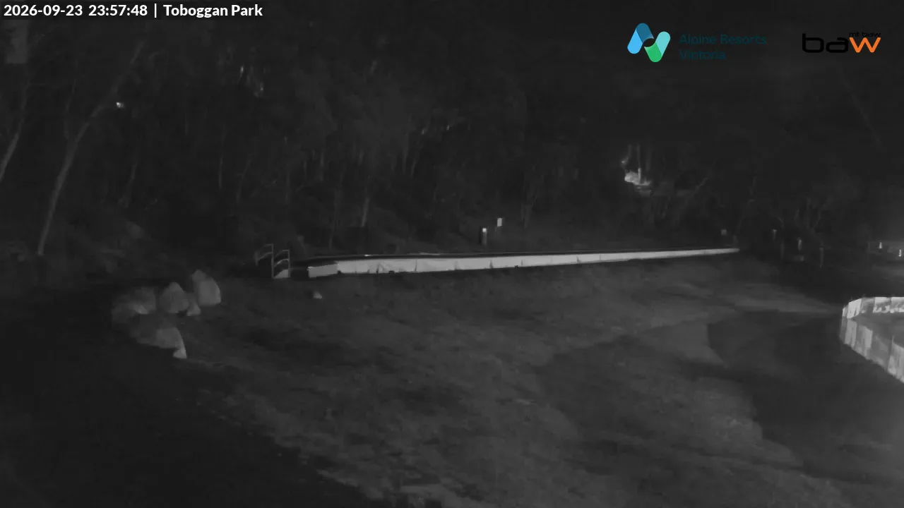 Mt Baw Baw Toboggan Park snow cam captured at 23 September 2026 at 11:59 pm AEST