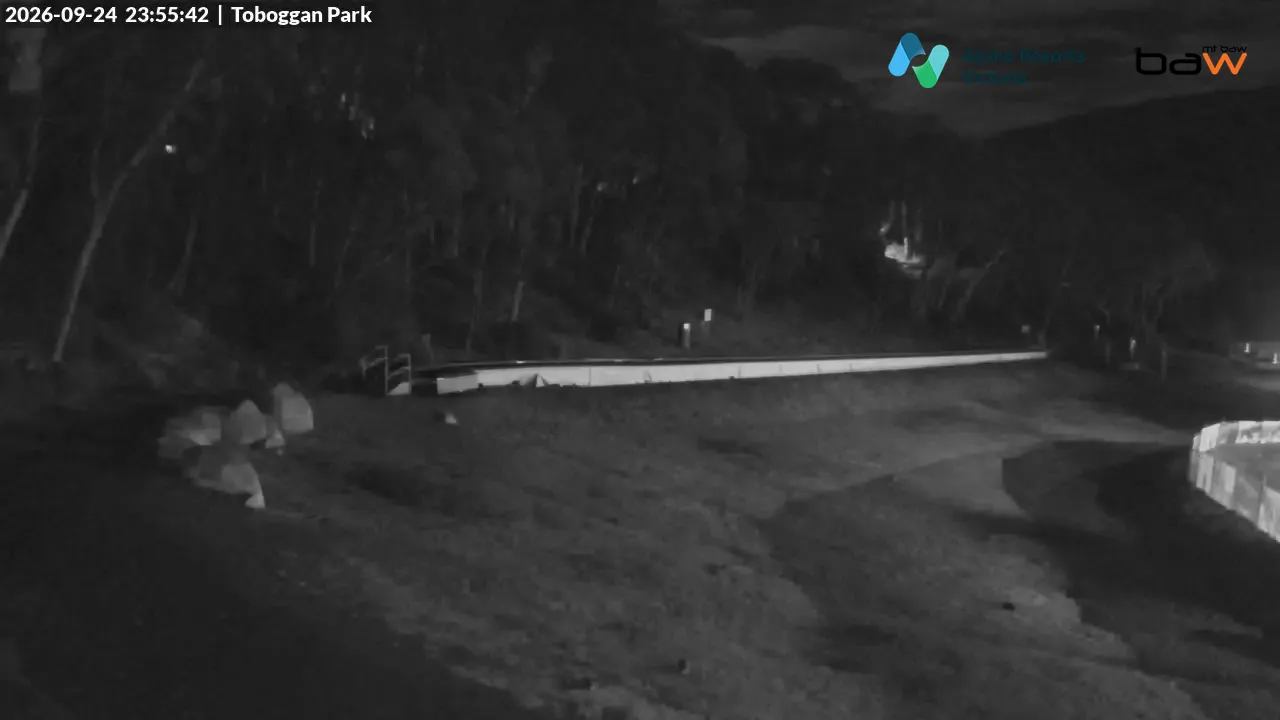 Mt Baw Baw Toboggan Park snow cam captured at 24 September 2026 at 11:55 pm AEST