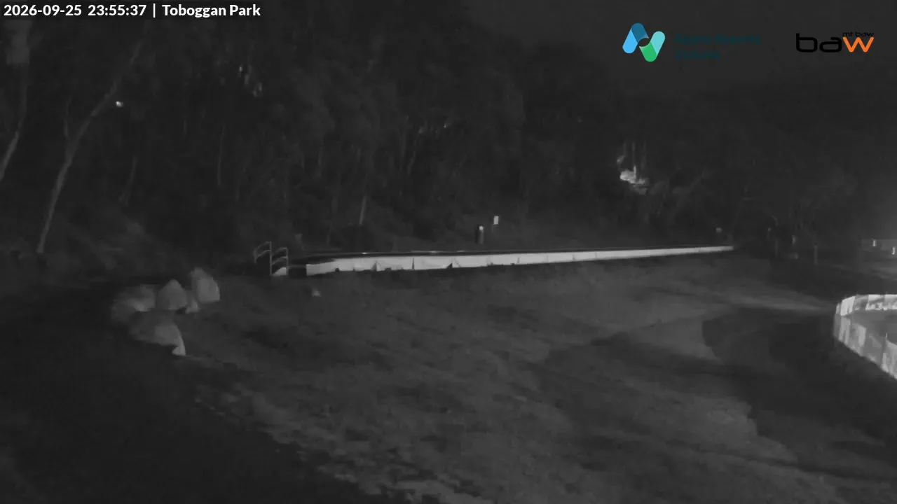 Mt Baw Baw Toboggan Park snow cam captured at 25 September 2026 at 11:56 pm AEST
