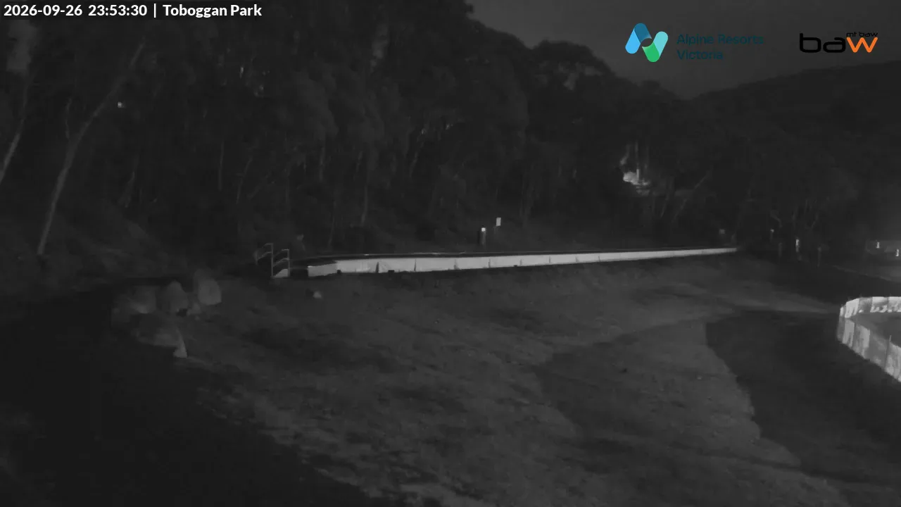 Mt Baw Baw Toboggan Park snow cam captured at 26 September 2026 at 11:54 pm AEST