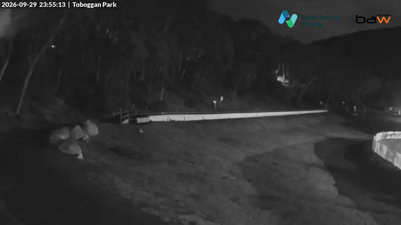Mt Baw Baw Toboggan Park snow cam captured at 29 September 2026 at 11:56 pm AEST