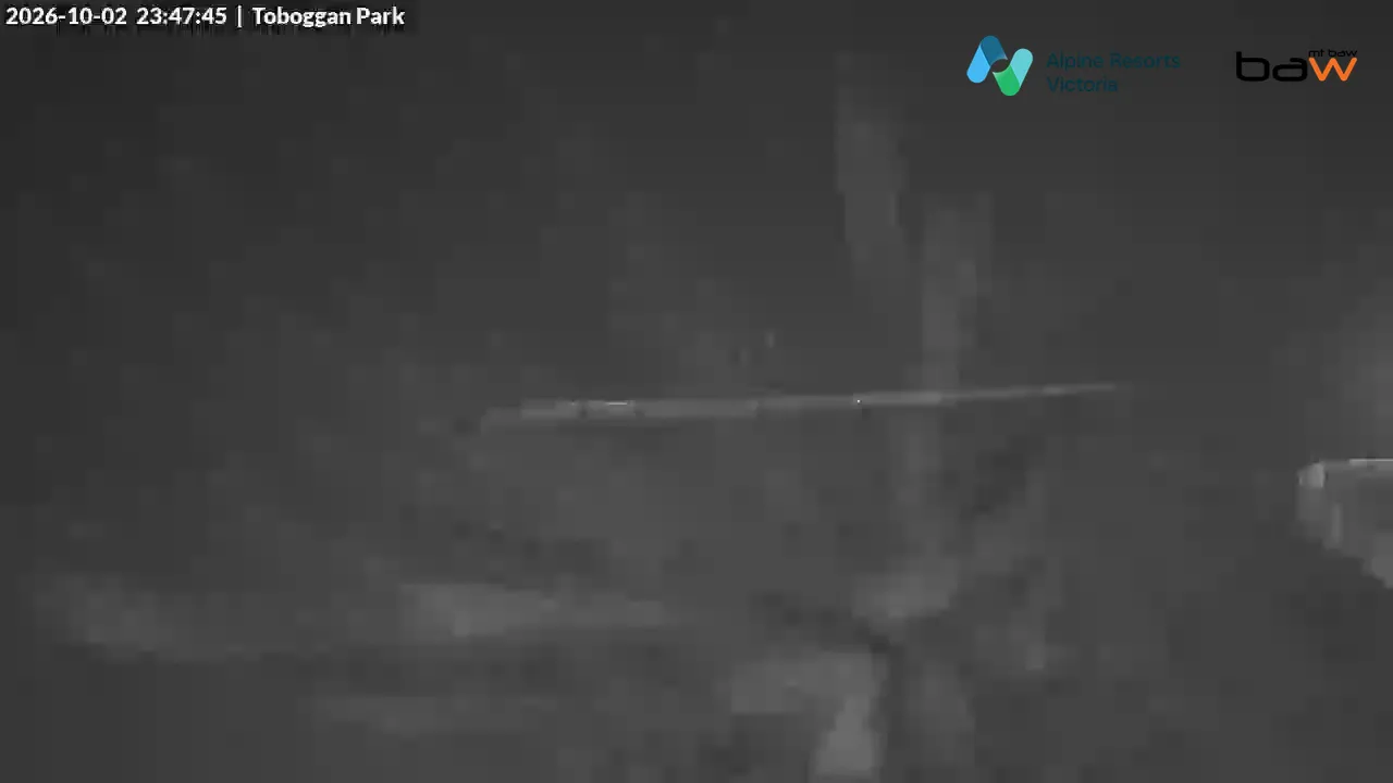 Mt Baw Baw Toboggan Park snow cam captured at 2 October 2026 at 11:48 pm AEST
