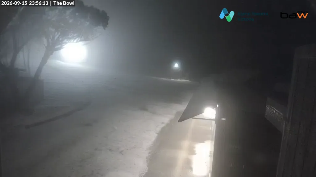 Mt Baw Baw The Bowl snow cam captured at 15 September 2026 at 11:57 pm AEST