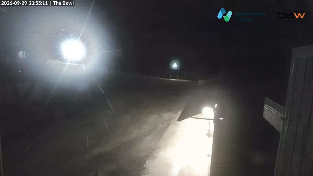 Mt Baw Baw The Bowl snow cam captured at 29 September 2026 at 11:56 pm AEST