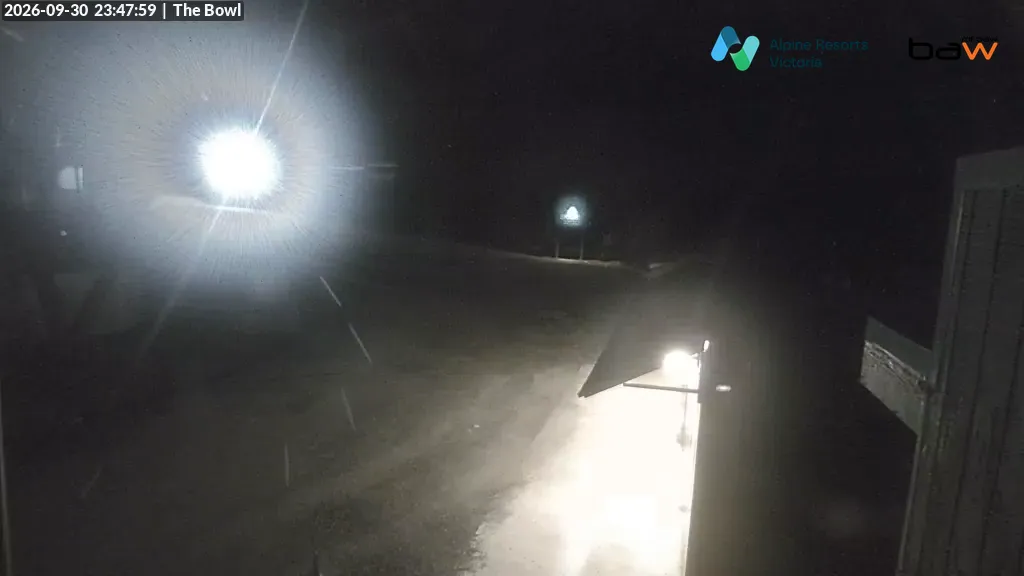 Mt Baw Baw The Bowl snow cam captured at 30 September 2026 at 11:49 pm AEST