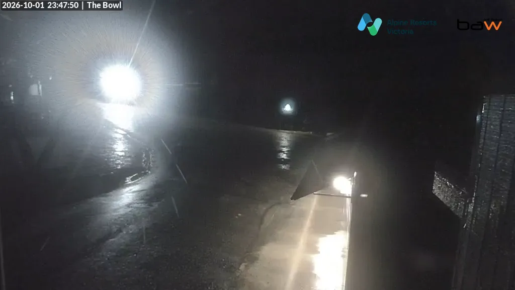 Mt Baw Baw The Bowl snow cam captured at 1 October 2026 at 11:49 pm AEST