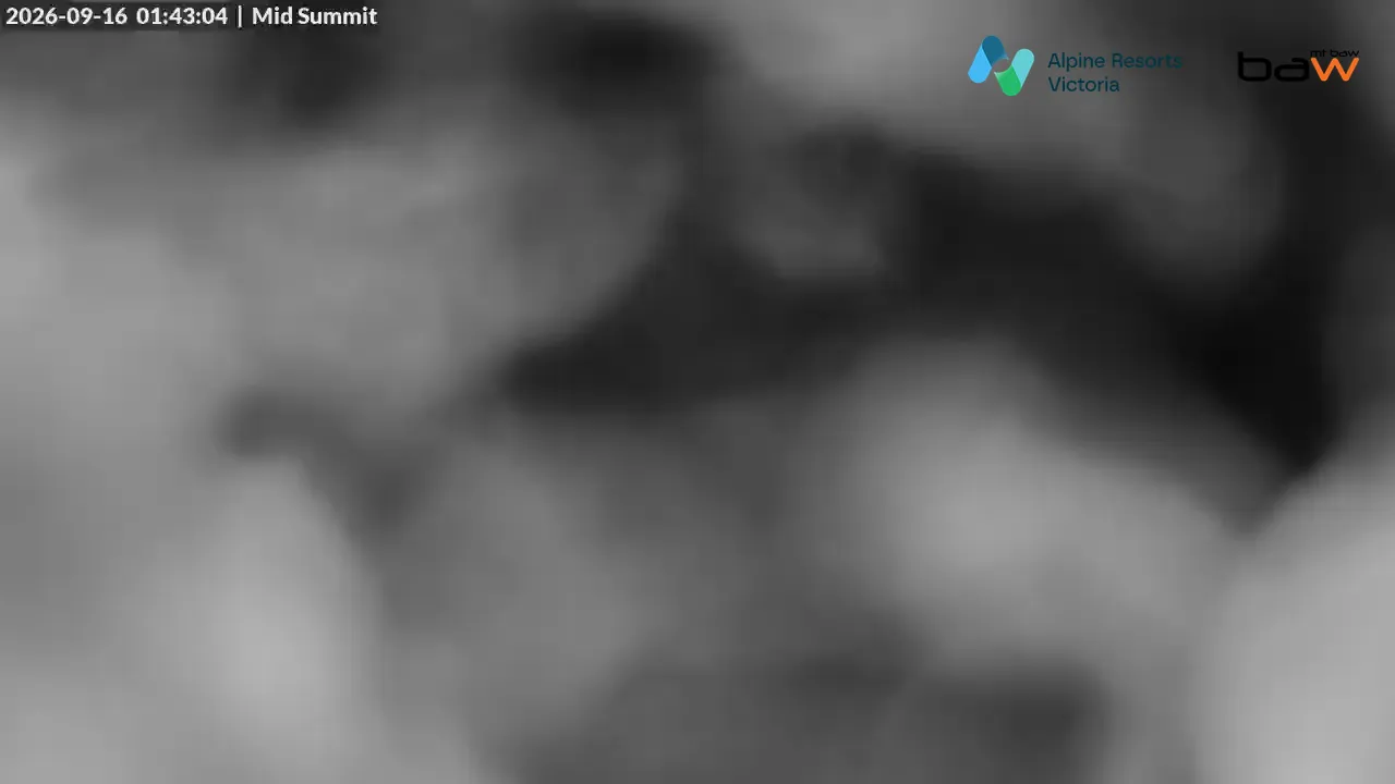 Mt Baw Baw Mid Summit snow cam captured at 16 September 2026 at 1:44 am AEST
