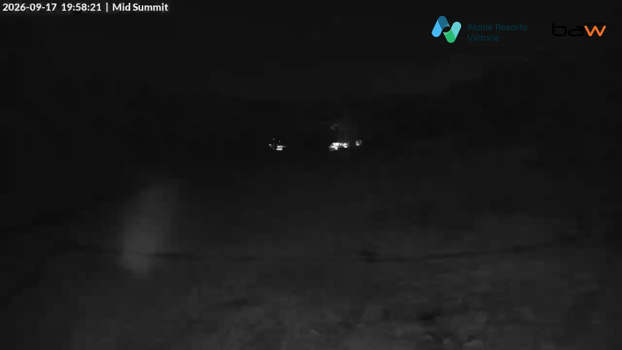 Mt Baw Baw Mid Summit snow cam captured at 17 September 2026 at 7:58 pm AEST
