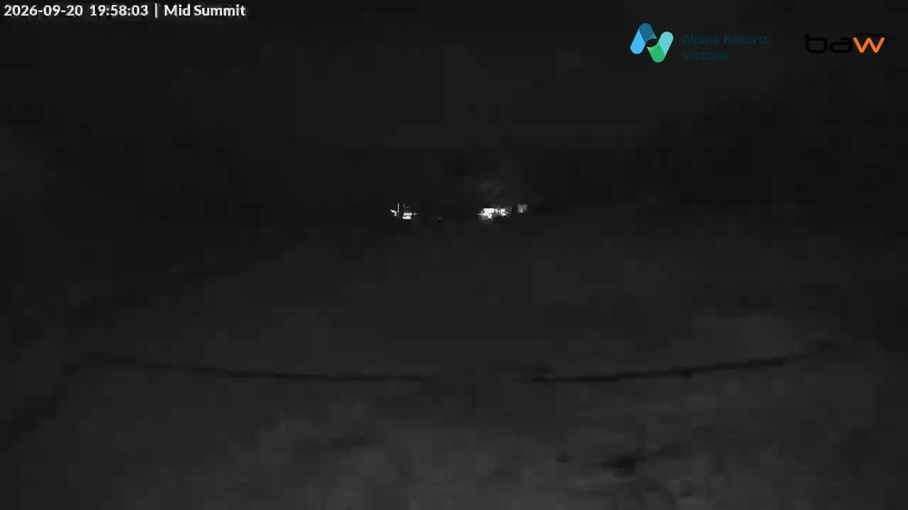 Mt Baw Baw Mid Summit snow cam captured at 20 September 2026 at 8:00 pm AEST