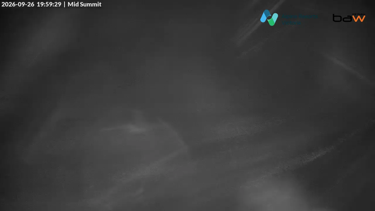 Mt Baw Baw Mid Summit snow cam captured at 26 September 2026 at 8:01 pm AEST