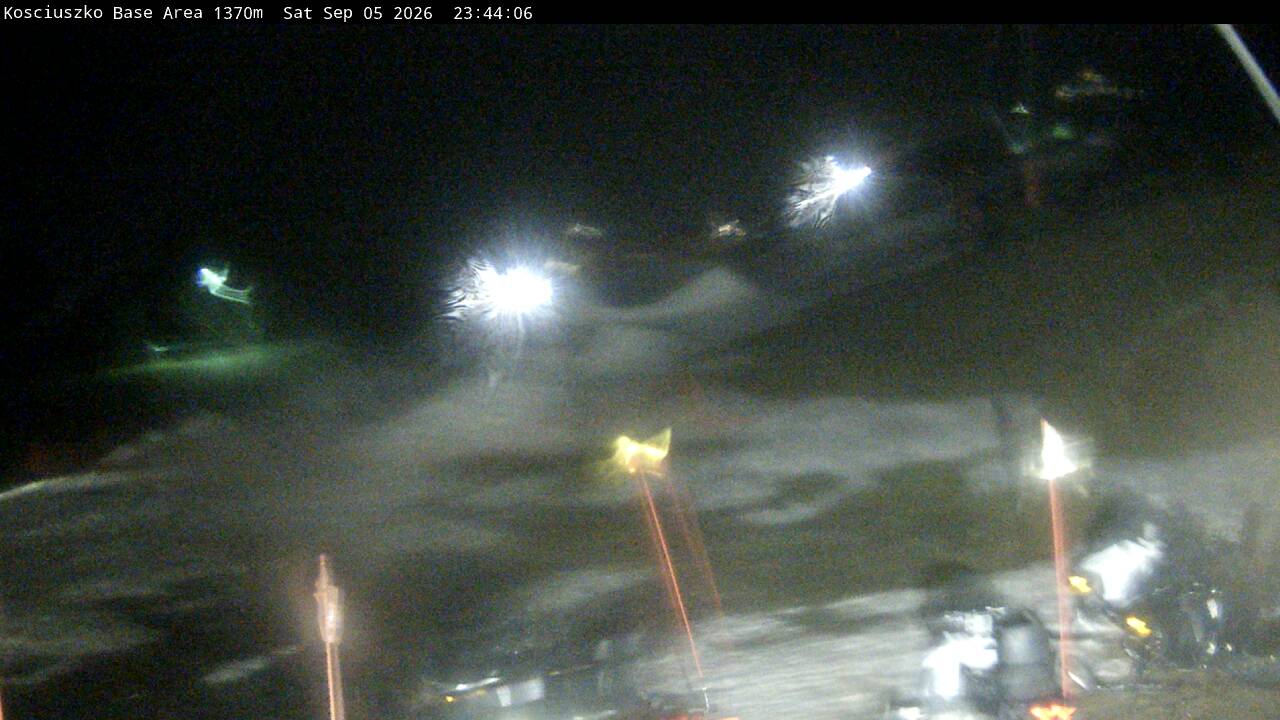 Thredbo Kosciuszko Chairlift – Lower Super Trail snow cam captured at 5 September 2026 at 11:49 pm AEST