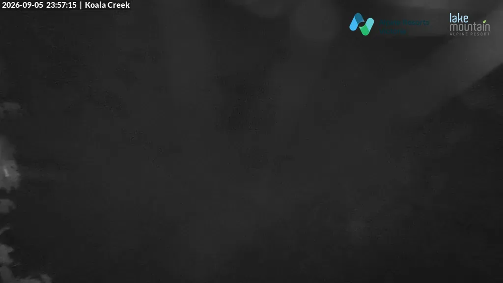 Lake Mountain Koala Creek snow cam captured at 5 September 2026 at 11:59 pm AEST