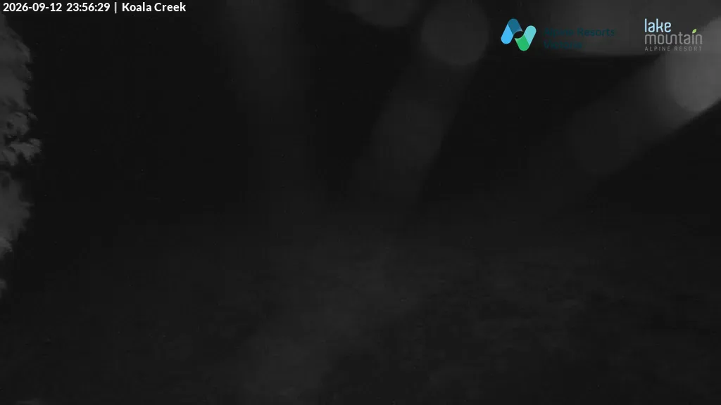 Lake Mountain Koala Creek snow cam captured at 12 September 2026 at 11:56 pm AEST