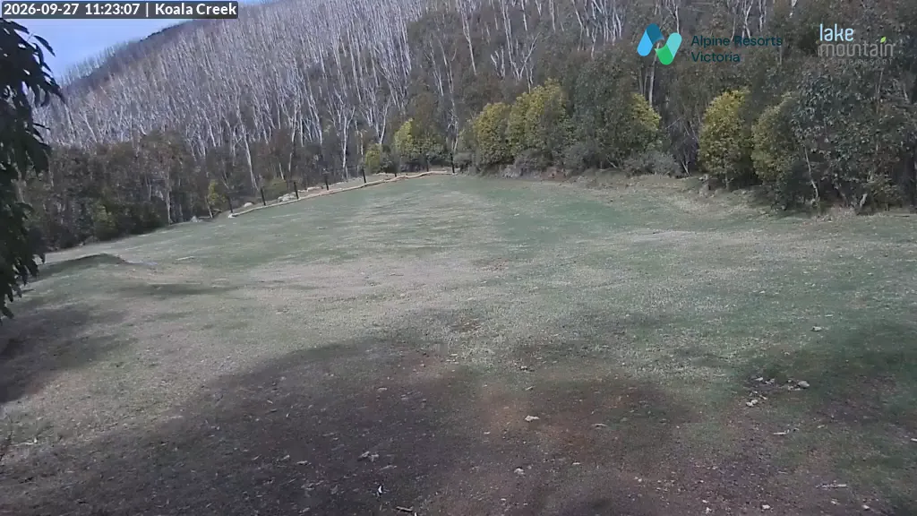 Lake Mountain Koala Creek snow cam captured at 27 September 2026 at 11:28 am AEST